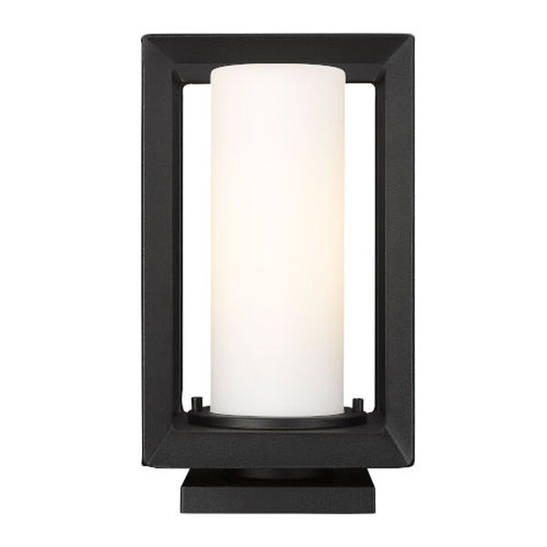 Smyth Natural Black One-Light Outdoor Pier Mount with Opal Glass Shade, image 1